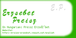 erzsebet preisz business card